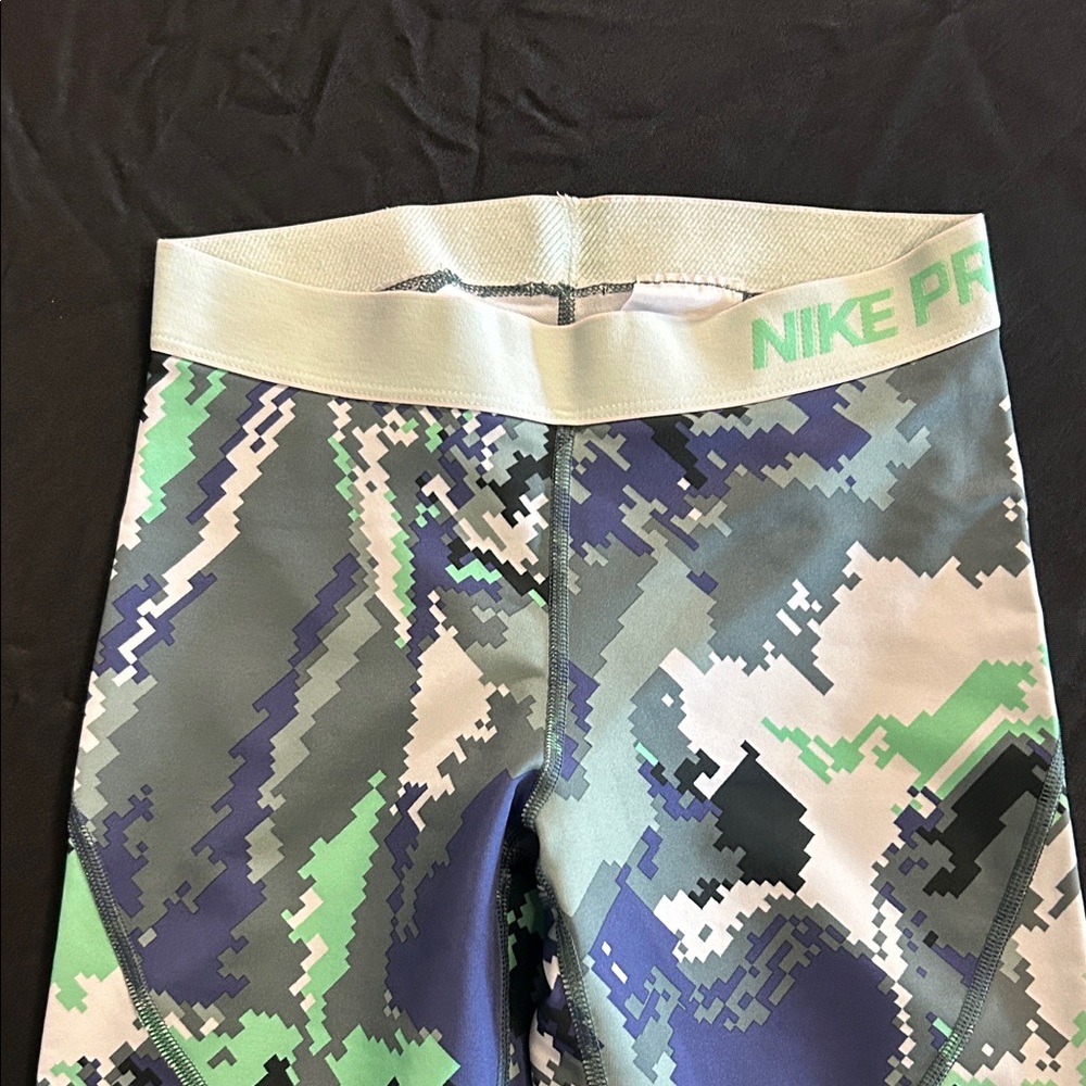 Nike Kids Digital Camo Leggings - Blue, Green, and Gray